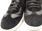 Salvatore Ferragamo Black Leather & Suede Sneakers Size 8 Eb0325lorsa