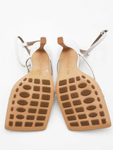 Bottega Veneta Stretch White Leather Strappy Sandals Size 35.5 Eb0525lrxsa