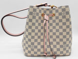 Louis Vuitton Neonoe Damier Azur Rose Ballerine Bucket Bag Do0526lwcede