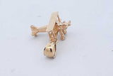 14k Yellow Gold Biplane Charm Pendant 1.9 Grams Eb0526lxzde