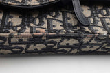 Christian Dior Oblique Jacquard Saddle Pouch With Chain Eb0226rxzsa