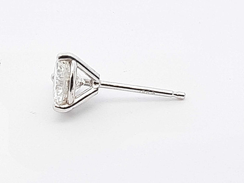 1.3 Cttw Diamond & 14k White Gold Stud Earrings 1.1 Grams Fw1123ixzdu