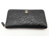 Chanel Black Camilla Cc Embossed Leather Zippy Accordion Wallet Do0726lcrde