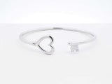 Tiffany & Co. Heart Key Bangle Bracelet In 18k White Gold 6.7 Grams 6 Inch Fw0926crxdu
