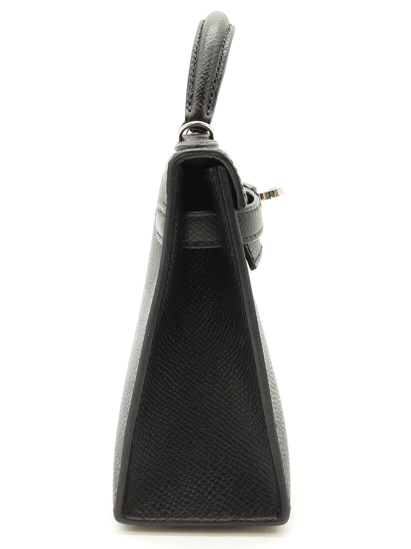 Hermes Mini Kelly Sellier Noir Black Epsom Palladium Crossbody Bag Do0925orxzxde