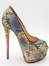 Giuseppe Zanotti Sharon Tricolor Python Embossed Heels Size Eu 36 Do0725crde