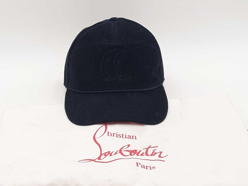 Christian Louboutin Six Panel Logo Black Hat Size Medium Aa0925lrxsa