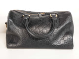 Gucci Guccissima Boston Black Leather Satchel Bag Sd0726porde