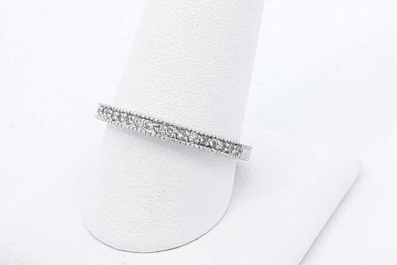 Diamond Ring In 14k White Gold 2.4 Grams Size 9 Eb0925ixdu