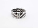 Tiffany & Co. Somerset Wide Mesh Ring In Sterling Silver 3.9g Size 5 Fw1125izdu