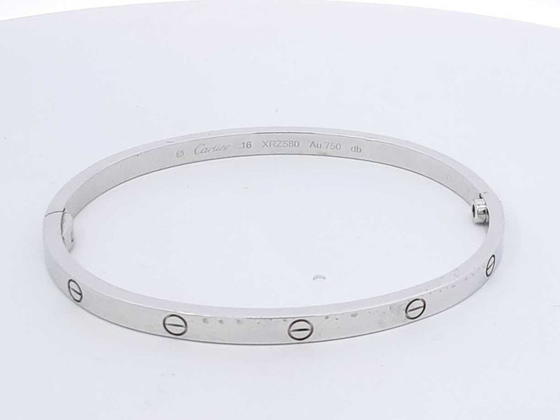 Cartier Love 18k White Gold 18.8g Bracelet Size 16 Aa0425lzxzdu