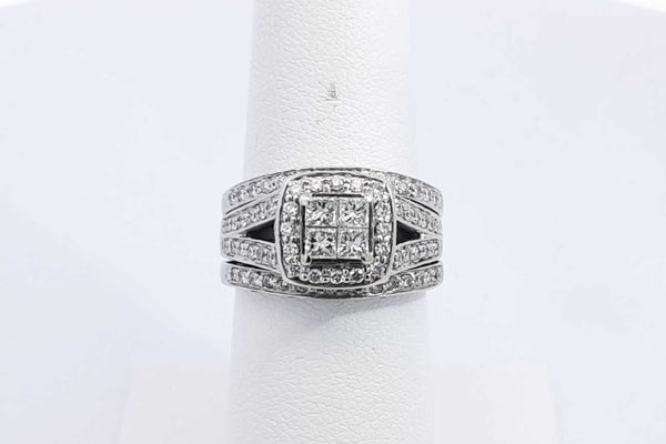 Approx. 1.36ctw Diamond Wedding Set 14k White Gold 8.7 Grams Size 6 Eb1124rxzsa