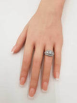 1.33 Cttw Diamond & 14k White Gold Art Deco Style Ring 4.3g Size 6 Fw0826loxzdu