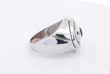 Diamond & Blue Gemstone Ring In 14k White Gold 16.7 Grams Size 14.25 Eb0926srxsa