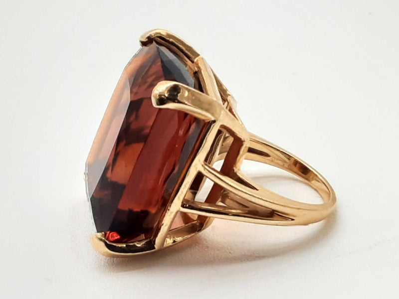 14k Yellow Gold Brown Quartz Ring Size 7.25 Do0224lxzxde