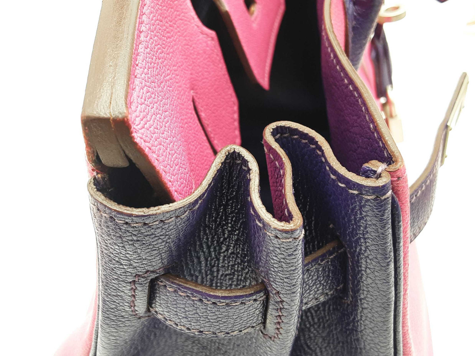 Hermes Birkin 30 Pink Purple Chevre Mysore Palladium Handbag