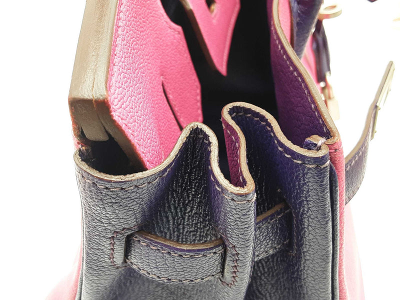 Hermes Birkin 30 Pink Purple Chevre Mysore Palladium Handbag