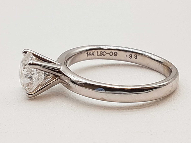 1.00 Carat Diamond 14k White Gold 2.9g Solitaire Ring Size 4.5 Do0325lpxzde