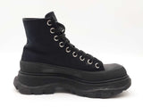 Alexander Mcqueen Tread Slick Black Canvas Lace Up Boots Size Us 7.5 Fw0126llxdu