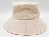 Fendi Ivory White Logo Cotton Bucket Hat Size M Do0725orxde