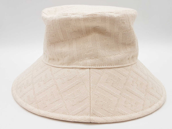 Fendi Ivory White Logo Cotton Bucket Hat Size M Do0725orxde