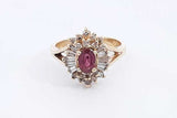 Red Gemstone & Diamond Ring In 14k Yellow Gold 4.9 Grams Size 6.5 Eb0924lprsa