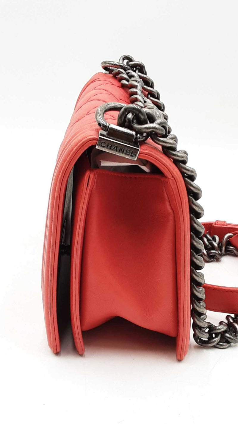 Chanel Boy Bag Red Quilted Double Stitch Sd0925oozxdu