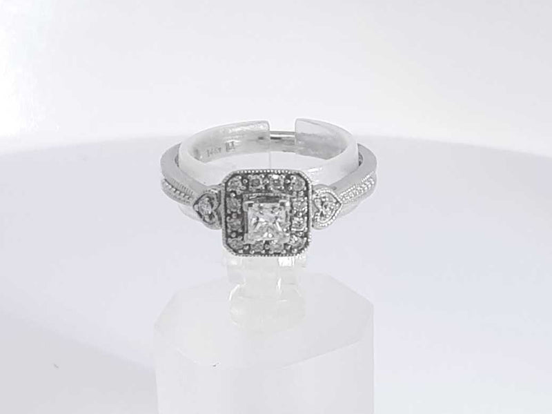 0.38 Cttw Diamond 14k White Gold Ring 3.2 Grams Size 7 Aa0625lizsa