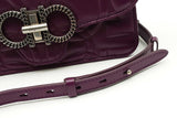 Salvatore Ferragamo Quilted Gancini Purple Leather Crossbody Bag Eb0226orxsa