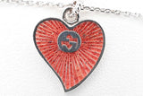 Gucci Interlocking G Red Enamel Heart Bracelet 925 3.5 Grams 8 Inch Eb0626crdu