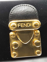 Fendi Push-lock Box Satchel In Black Velvet Fw0926cxzdu