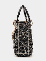 Christian Dior Mini Lady Dior In Tweed & Gold Cannage Fw0825wzxzdu
