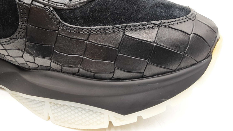 Jimmy Choo Inca Shearling Sneakers In Croc-embossed Leather Sz It 46 Fw0825loxdu