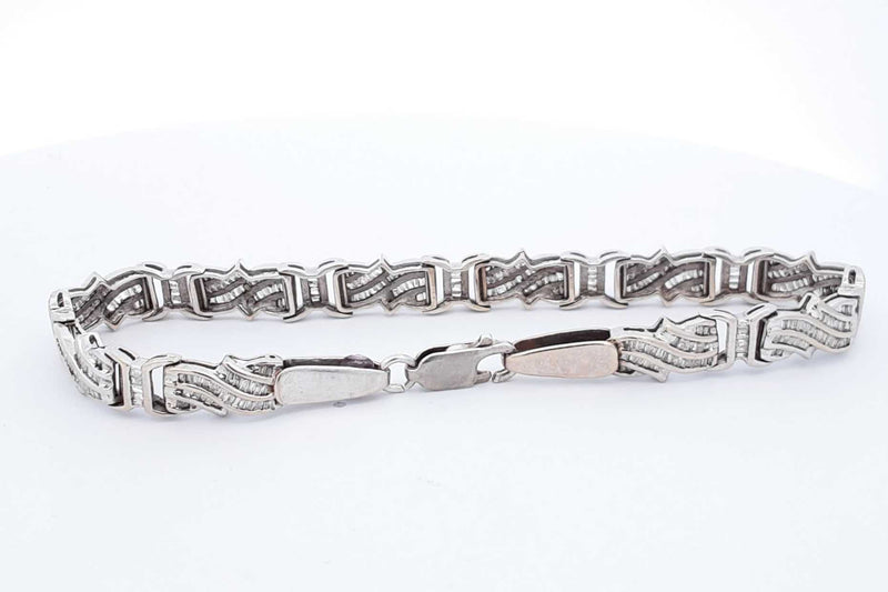 Approx. 4.8ctw Diamond Bracelet In 14k White Gold 17 Grams 8.5 Inch Eb1224prxdu