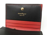Salvatore Ferragamo Gancino City French Wallet In Black & Red Leather Fw526llxdu