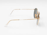 Ray-ban Round Metal Sunglasses In Arista Gold-tone With Green Lenses Fw1026czdu
