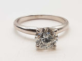 0.90 Carat Diamond 14k White Gold 2.1g Solitaire Ring Size 4.5 Do0425srxde