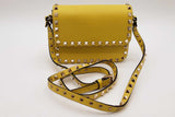 Valentino Garavani Yellow Lime Green Leather Rockstud Crossbody Bag Eb0826lrxde
