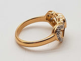 0.29 Cttw Natural Diamonds 18k Yg 3.2g Triple Heart Ring Size 4.5 Do0726wxzde