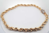 18k Yellow Gold Rope Chain With Diamond Clasp 273.3 Grams 21.5 In Eb0326lcxxzsa