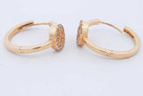 Gucci Diamond Interlocking G 18k Yellow Gold Hoop Earrings 5.6 Grams Eb326lxxzde
