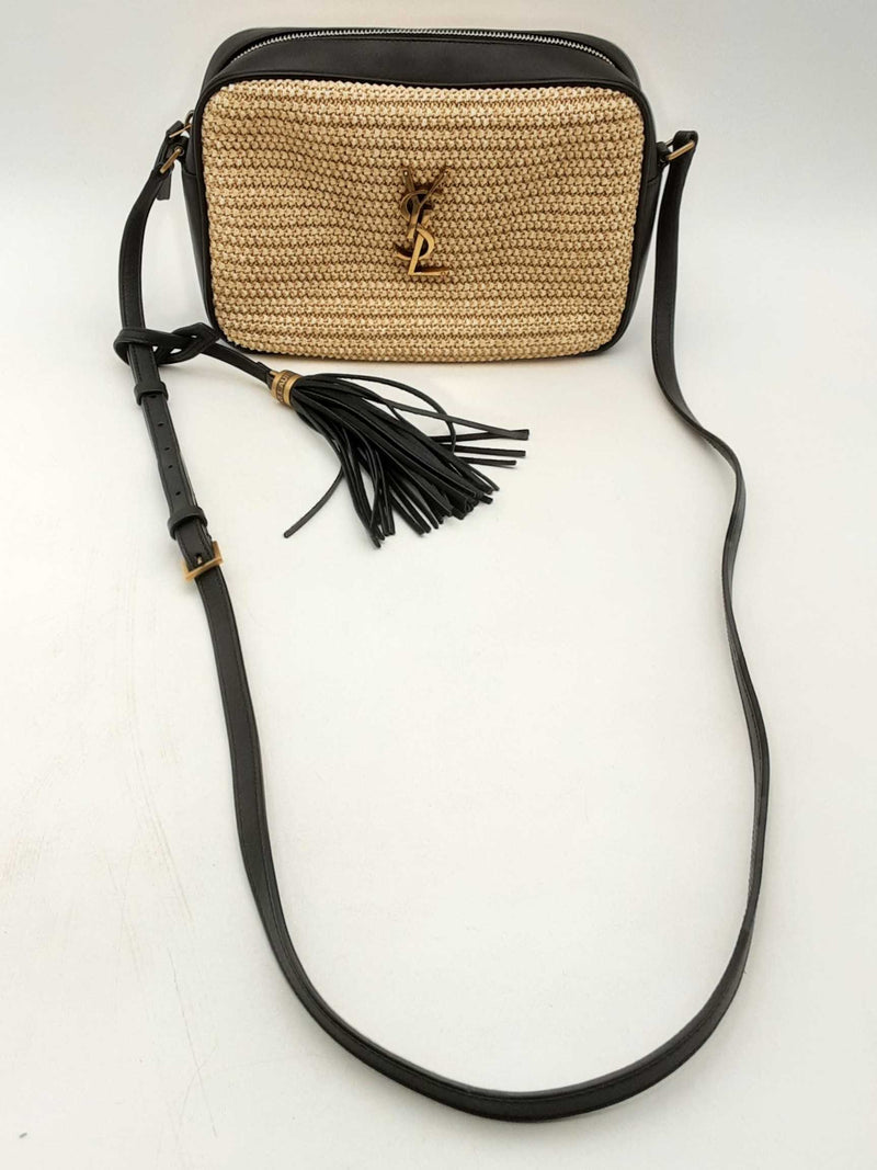 Yves Saint Laurent Woven Raffia Lou Camera Bag Eb0125prxsa