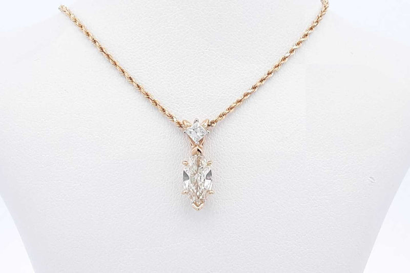 Approx. 1.0ctw Diamond Pendant Necklace 14k Yellow Gold 4g 18 Inch Eb0125loxzsa