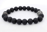 King Baby Black Bead Bracelet With Sterling Silver Logo Ring 40.4g  Eb0824crsa