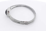 David Yurman Albion 925 Onyx & Diamonds Hinged Bangle Bracelet 25.6g Eb0826wxzsa