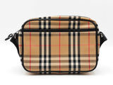 Burberry Paddy Camera Bag In Vintage Check Canvas & Black Leather Fw0826ozxdu