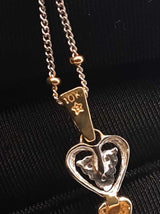 Diamond & 10k Heart Pendant With 14k Station Chain 4.5 Grams 17 Inch Fw0826wordu