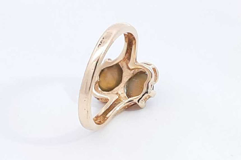 Cat's Eye Gemstone Ring In 14k Yellow Gold 3.4 Grams Size 5.5 Eb0924sxsa