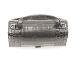 Balenciaga Hourglass Gray Crocodile Embossed Leather Top Handle Bag Fw0724lorxdu