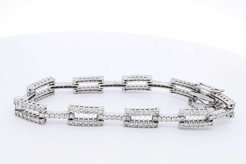 Approx. 5.46ctw Diamond Tennis Bracelet In 14k White Gold 15.6 Grams Eb0924llxz